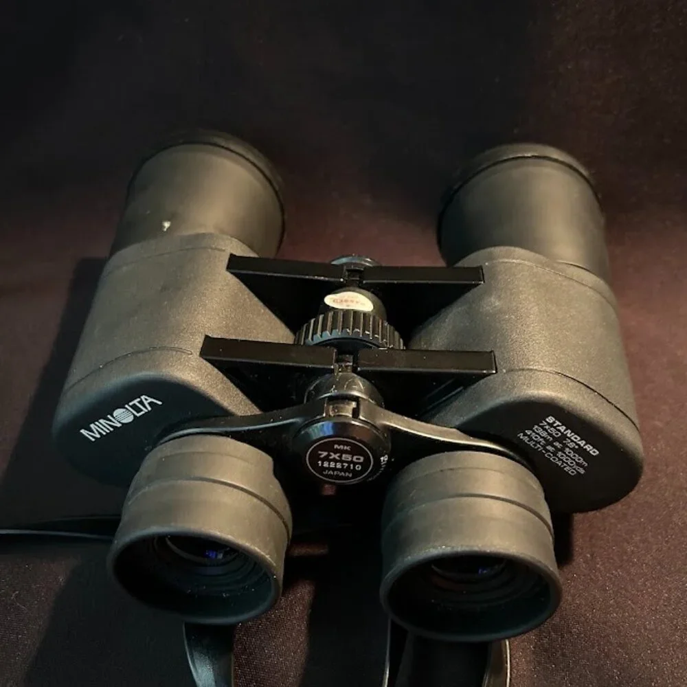 Minolta Standard MK 7X50 7.8° Binoculars Burgundy Case Cloth Multi-Coated Japan